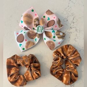 Girl Scout Cookie-Themed Bow and Samoa Scrunchies Set